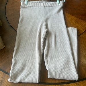 Ribbed pants, knitted loungewear, dusty pink comfy pants